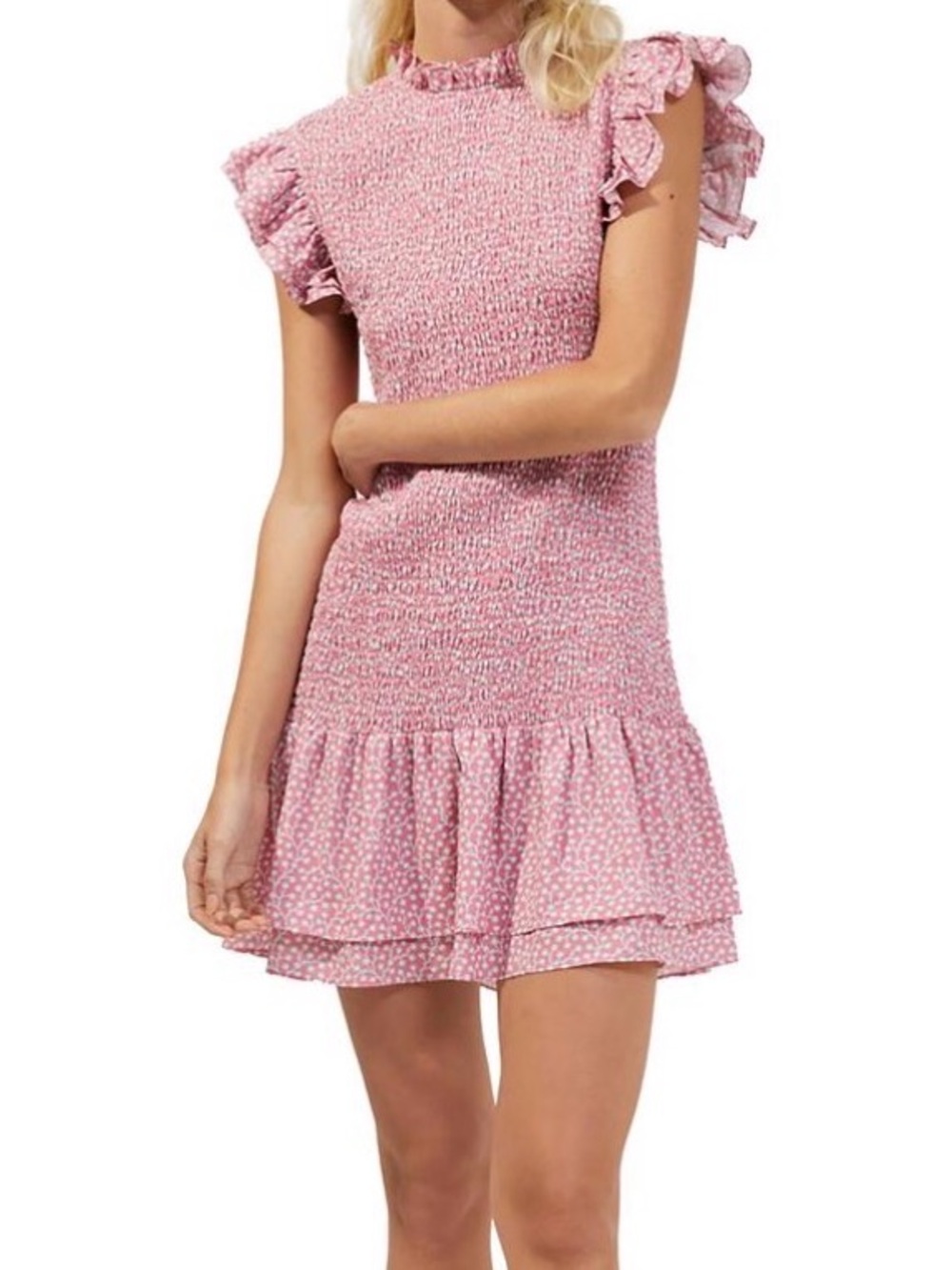 French Connection Elao Verona Crepe Smocked Dress